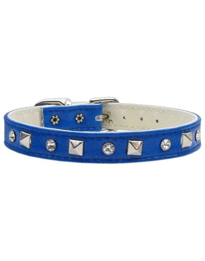 "Just the Basics" Crystal and Pyramid Collars Blue 10