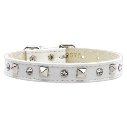 "Just the Basics" Crystal and Pyramid Collars White 10