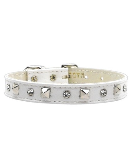 "Just the Basics" Crystal and Pyramid Collars White 10