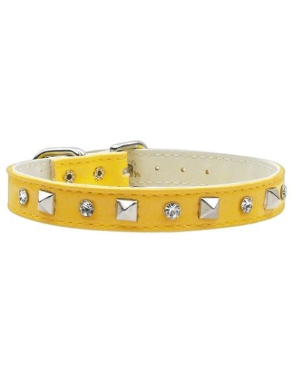 "Just the Basics" Crystal and Pyramid Collars Yellow 10