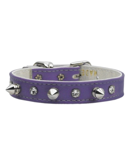 "Just the Basics" Crystal and Spike Collars Purple 10