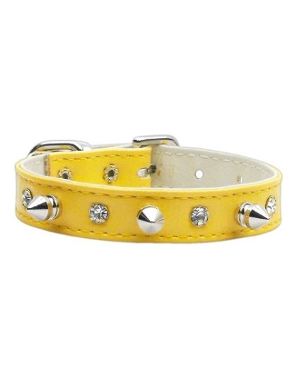 "Just the Basics" Crystal and Spike Collars Yellow 10