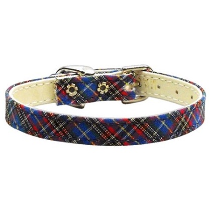 3/8" Plaid Plain Collars Blue 10