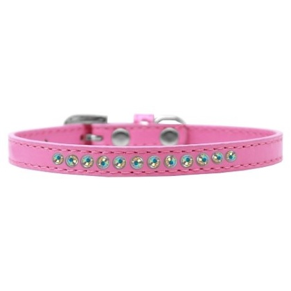 AB Crystal Size 10 Bright Pink Puppy Collar