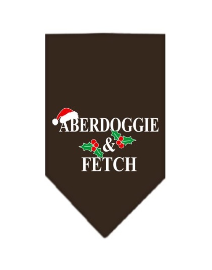 Aberdoggie Christmas Screen Print Bandana Cocoa Large