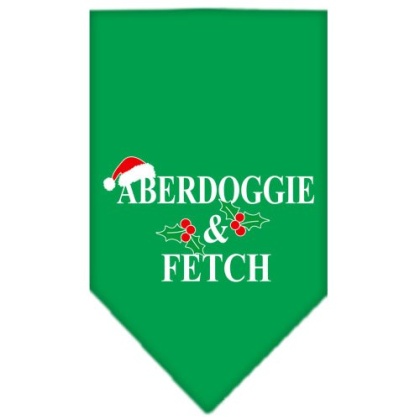 Aberdoggie Christmas Screen Print Bandana Emerald Green Large