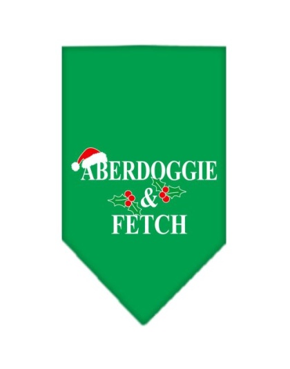 Aberdoggie Christmas Screen Print Bandana Emerald Green Large