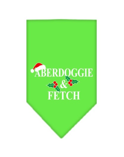 Aberdoggie Christmas Screen Print Bandana Lime Green Large