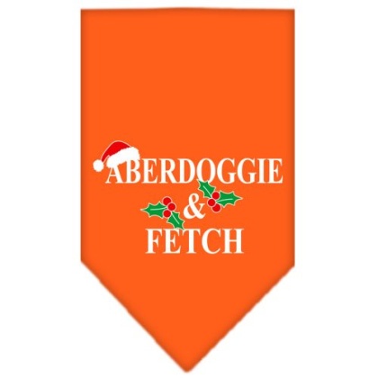 Aberdoggie Christmas Screen Print Bandana Orange Large