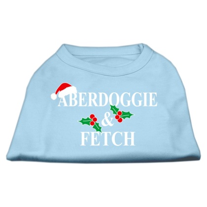 Aberdoggie Christmas Screen Print Shirt Baby Blue L