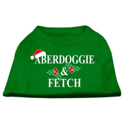 Aberdoggie Christmas Screen Print Shirt Emerald Green Lg