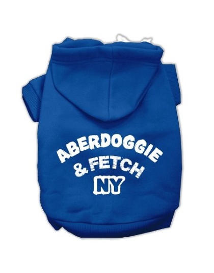 Aberdoggie NY Screenprint Pet Hoodies Blue Size Lg