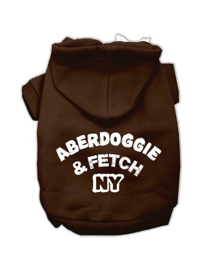 Aberdoggie NY Screenprint Pet Hoodies Brown Size Lg