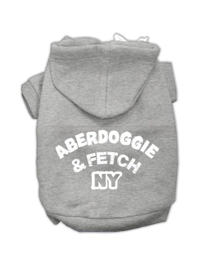 Aberdoggie NY Screenprint Pet Hoodies Grey Size Lg