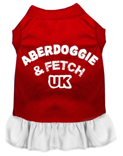 Aberdoggie UK Screen Print Dress Red with White Lg