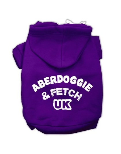 Aberdoggie UK Screenprint Pet Hoodies Purple Size Lg