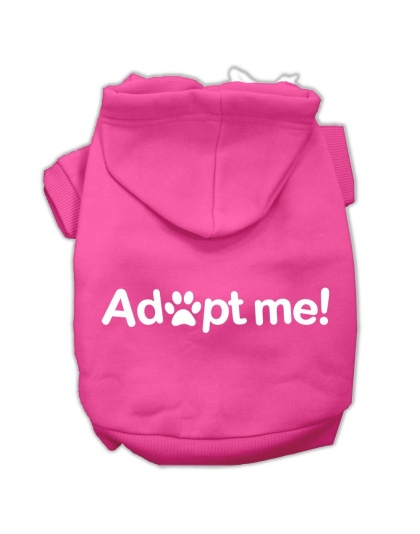 Adopt Me Screen Print Pet Hoodies Bright Pink Size Lg