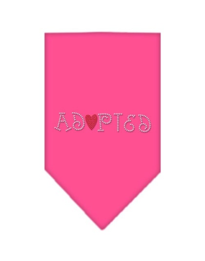 Adopted Rhinestone Bandana Bright Pink Large