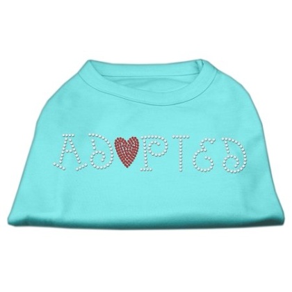 Adopted Rhinestone Shirt Aqua L