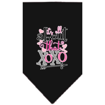 All About that XOXO Screen Print Bandana Black Large