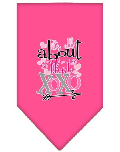 All About that XOXO Screen Print Bandana Bright Pink Large