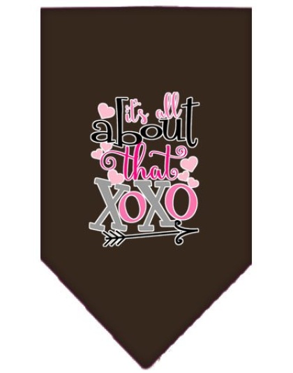 All About that XOXO Screen Print Bandana Cocoa Large