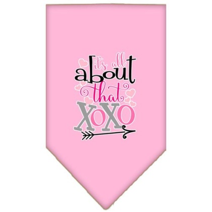 All About that XOXO Screen Print Bandana Light Pink Large