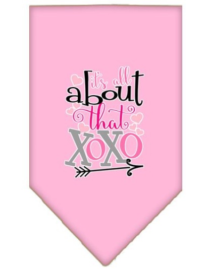 All About that XOXO Screen Print Bandana Light Pink Large