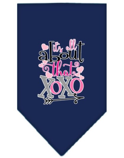 All About that XOXO Screen Print Bandana Navy Blue large