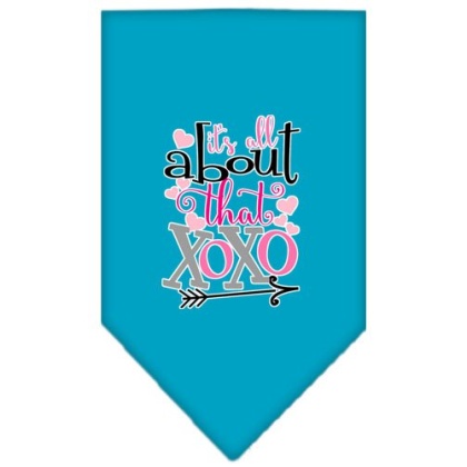 All About that XOXO Screen Print Bandana Turquoise Large