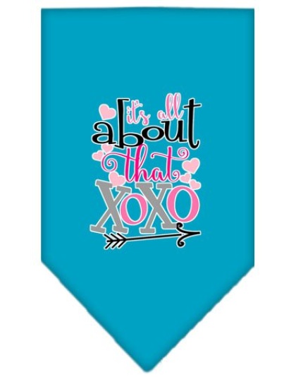 All About that XOXO Screen Print Bandana Turquoise Large