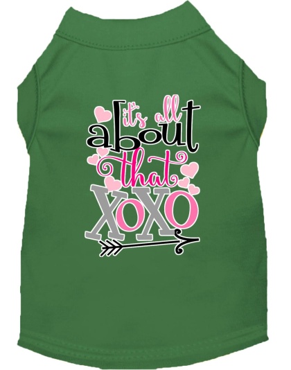 All about that XOXO Screen Print Dog Shirt Green Lg