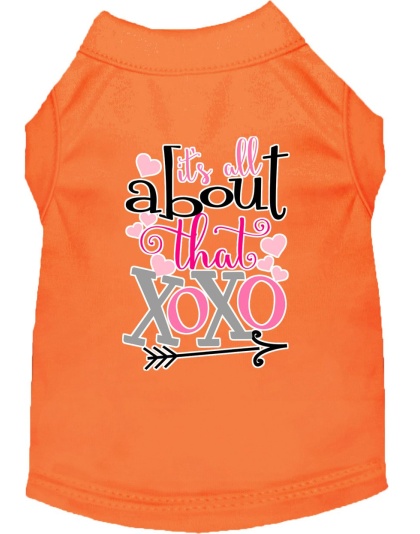 All about that XOXO Screen Print Dog Shirt Orange Lg