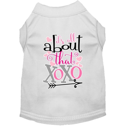 All about that XOXO Screen Print Dog Shirt White Lg