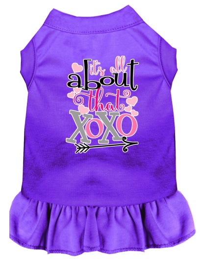 All about the XOXO Screen Print Dog Dress Purple 4X