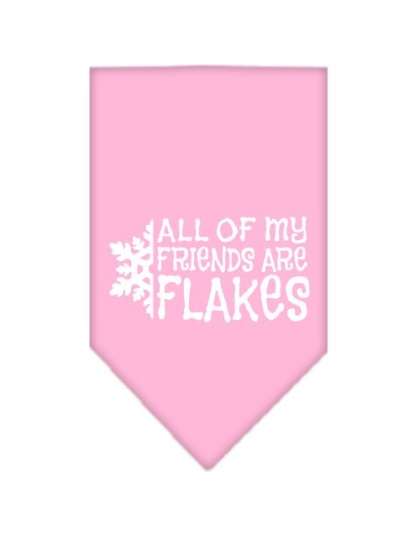 All my friends are Flakes Screen Print Bandana Light Pink Large