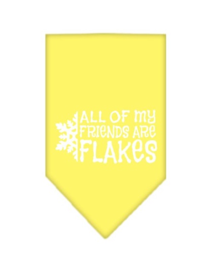 All my friends are Flakes Screen Print Bandana Yellow Large