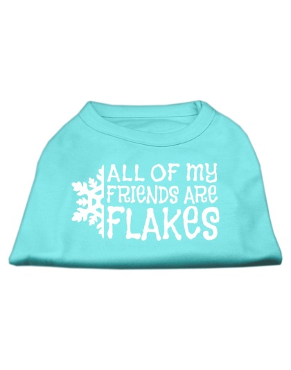 All my friends are Flakes Screen Print Shirt Aqua L