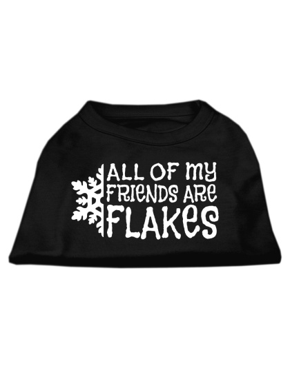 All my friends are Flakes Screen Print Shirt Black L