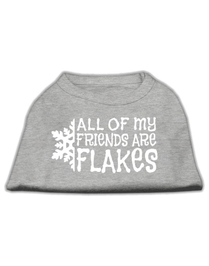 All my friends are Flakes Screen Print Shirt Grey L