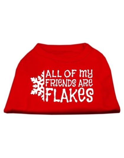 All my friends are Flakes Screen Print Shirt Red L