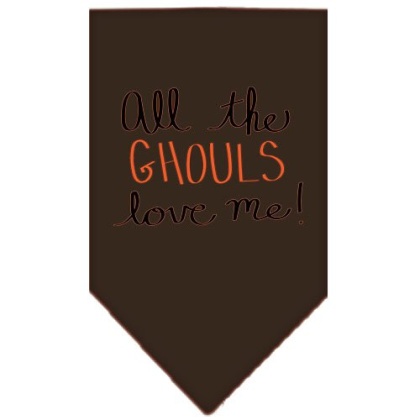 All the Ghouls Screen Print Bandana Brown Large