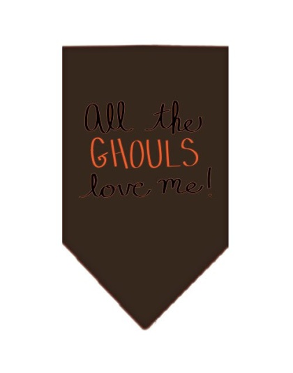 All the Ghouls Screen Print Bandana Brown Large