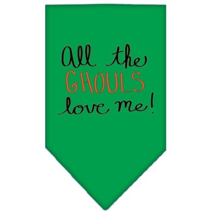 All the Ghouls Screen Print Bandana Emerald Green Large