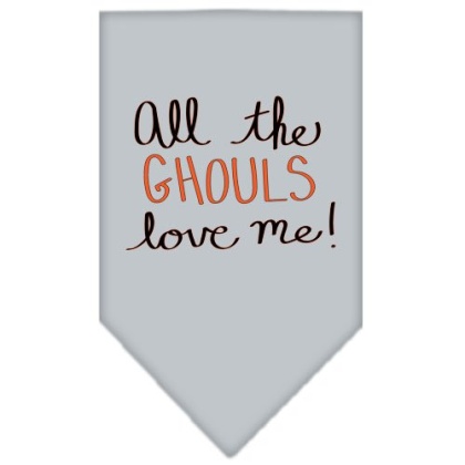 All the Ghouls Screen Print Bandana Grey Large