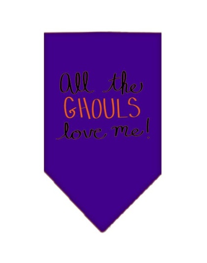 All the Ghouls Screen Print Bandana Purple Large