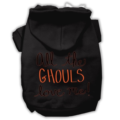 All the Ghouls Screenprint Dog Hoodie Black L