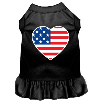 American Flag Heart Screen Print Dress Black 4X (22)