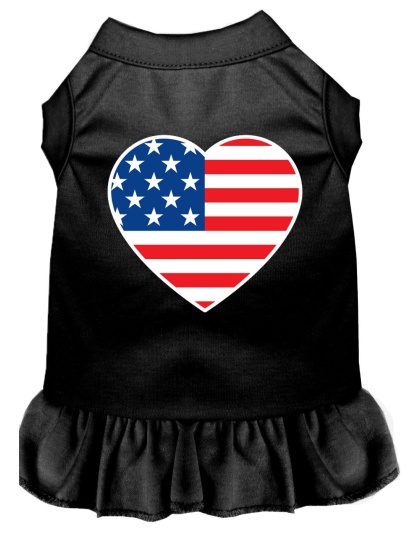 American Flag Heart Screen Print Dress Black 4X (22)