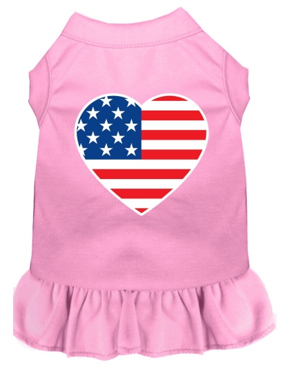 American Flag Heart Screen Print Dress Light Pink 4X (22)